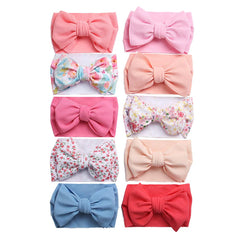 KIDOCHEESE Big Bows Hairband pink, soft and elastic, ideal for newborns and daily wear.