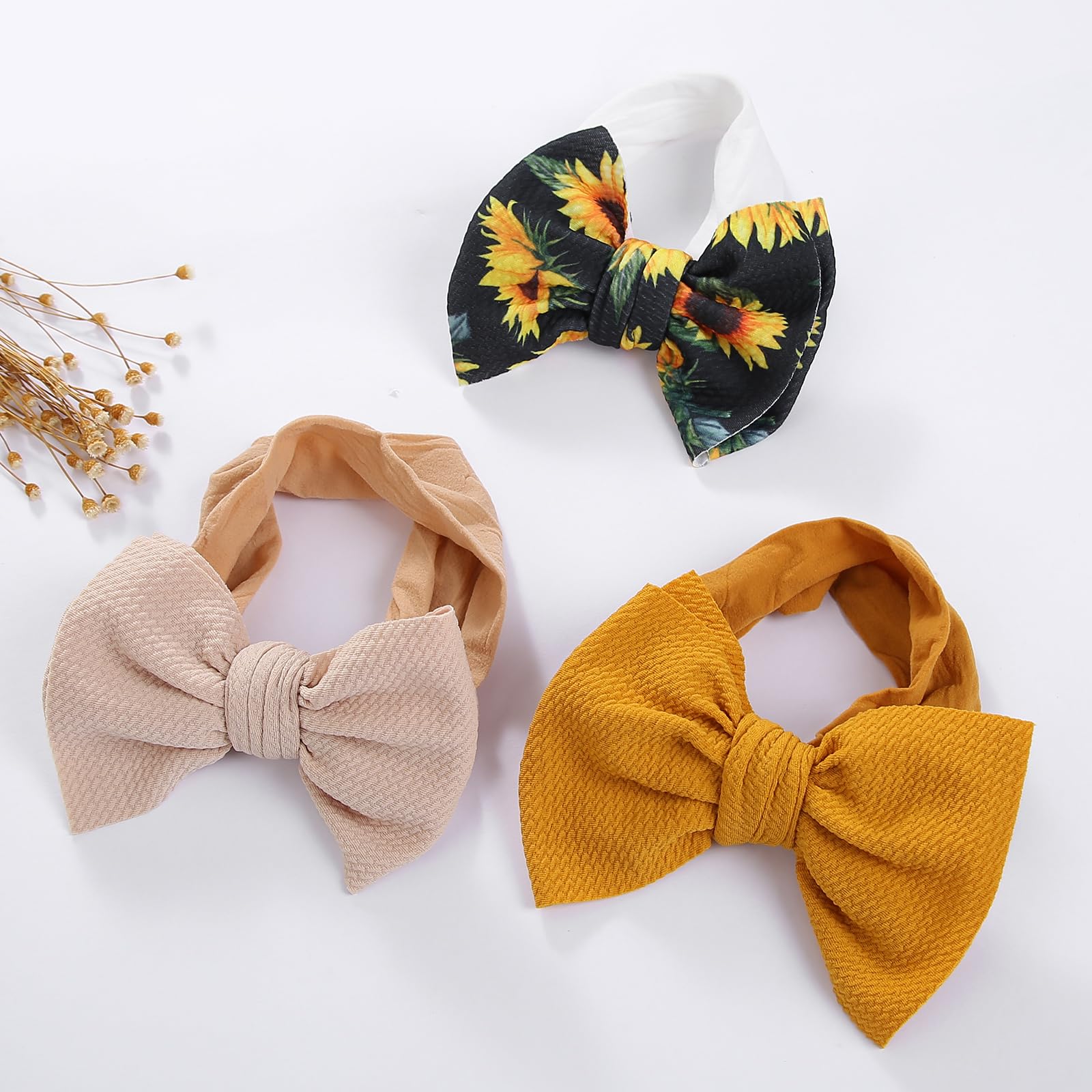 KIDOCHEESE Big Bows gray headband easy to pair with outfits.