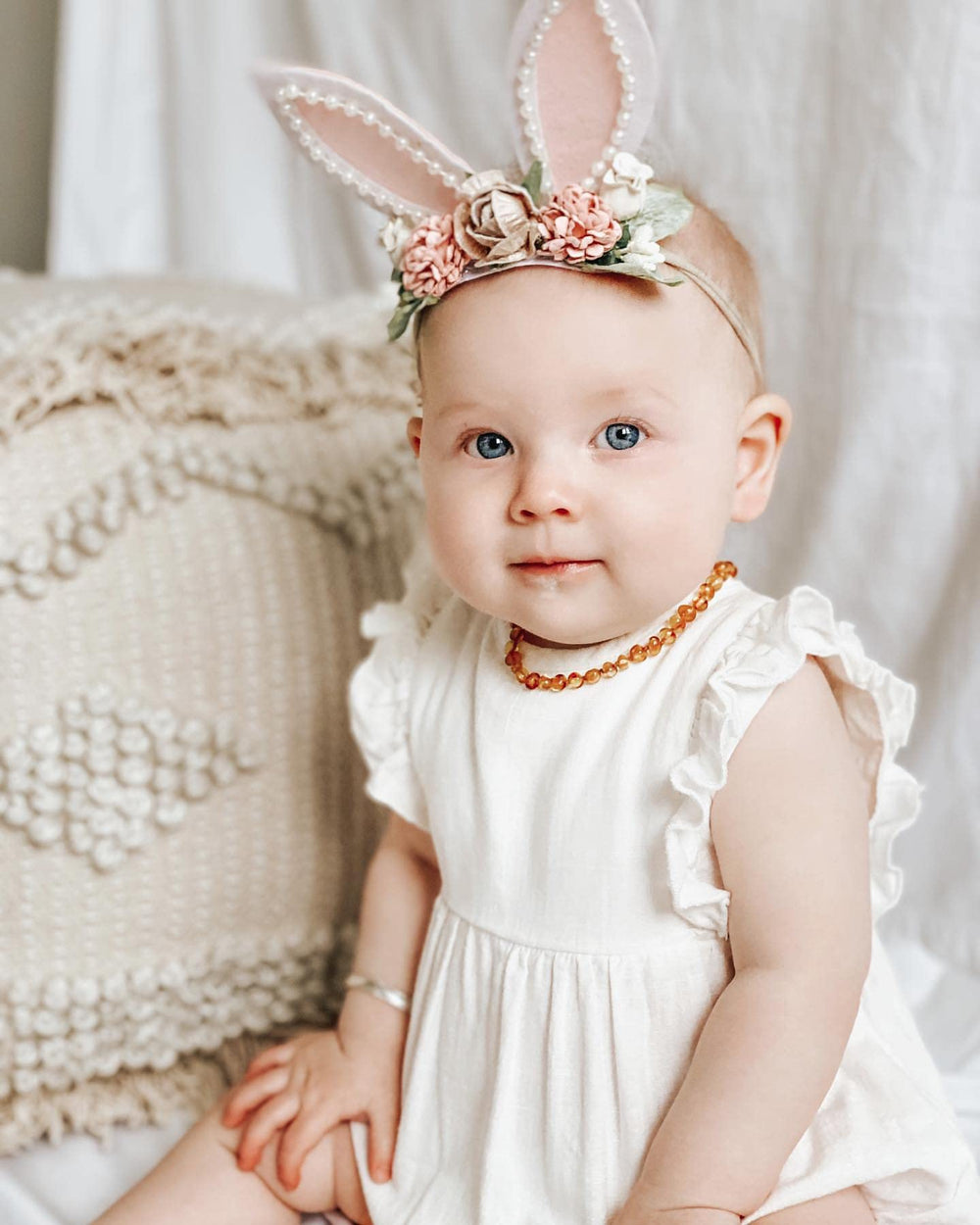KIDOCHEESE floral crown with bunny ears for cute spring looks