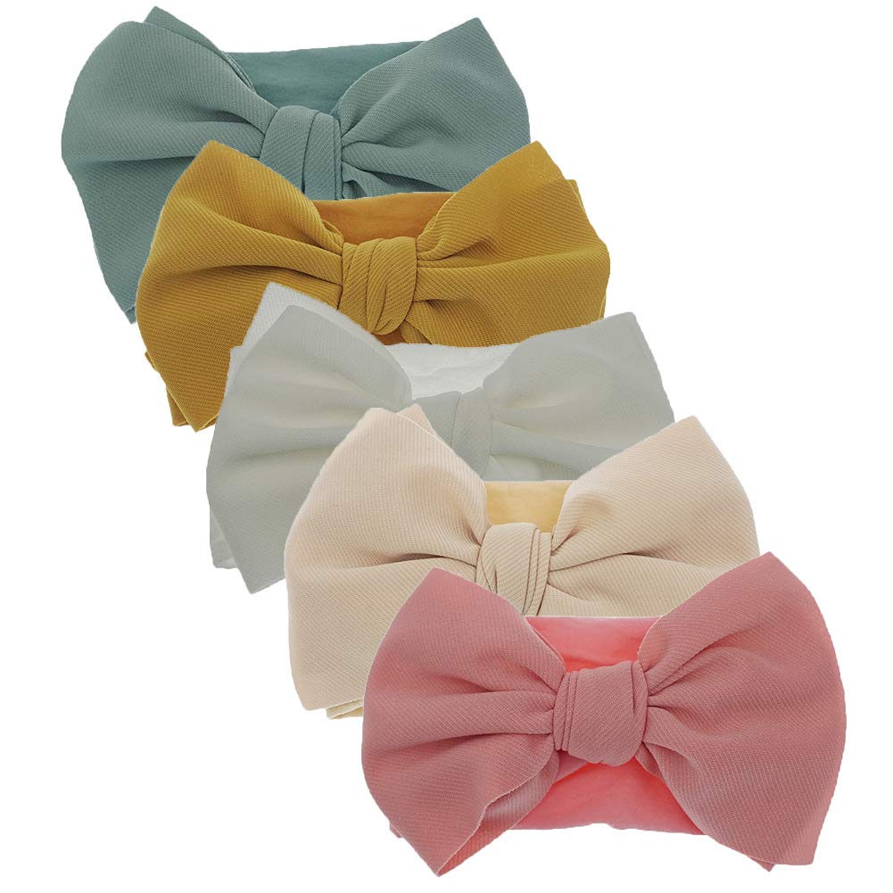 KIDOCHEESE hairband with soft nylon bow for comfortable baby wear.