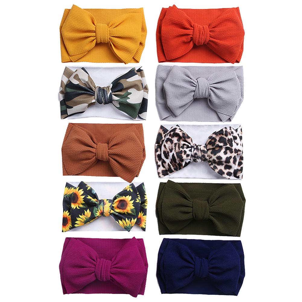 KIDOCHEESE oversized nylon head wrap with large bow for newborns, ideal for photos.
