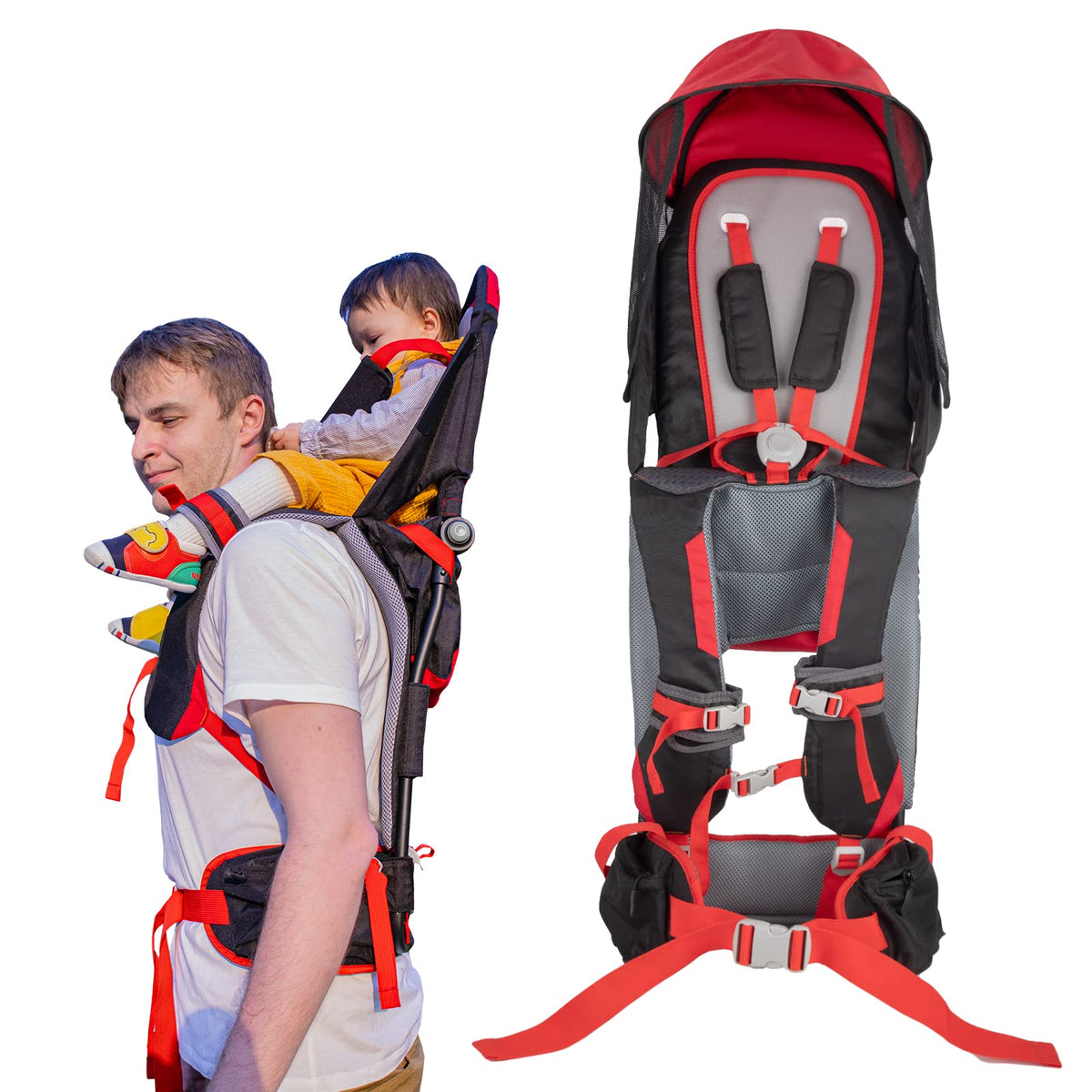 Kidpprod baby shoulder carrier frame for comfortable hands-free outings