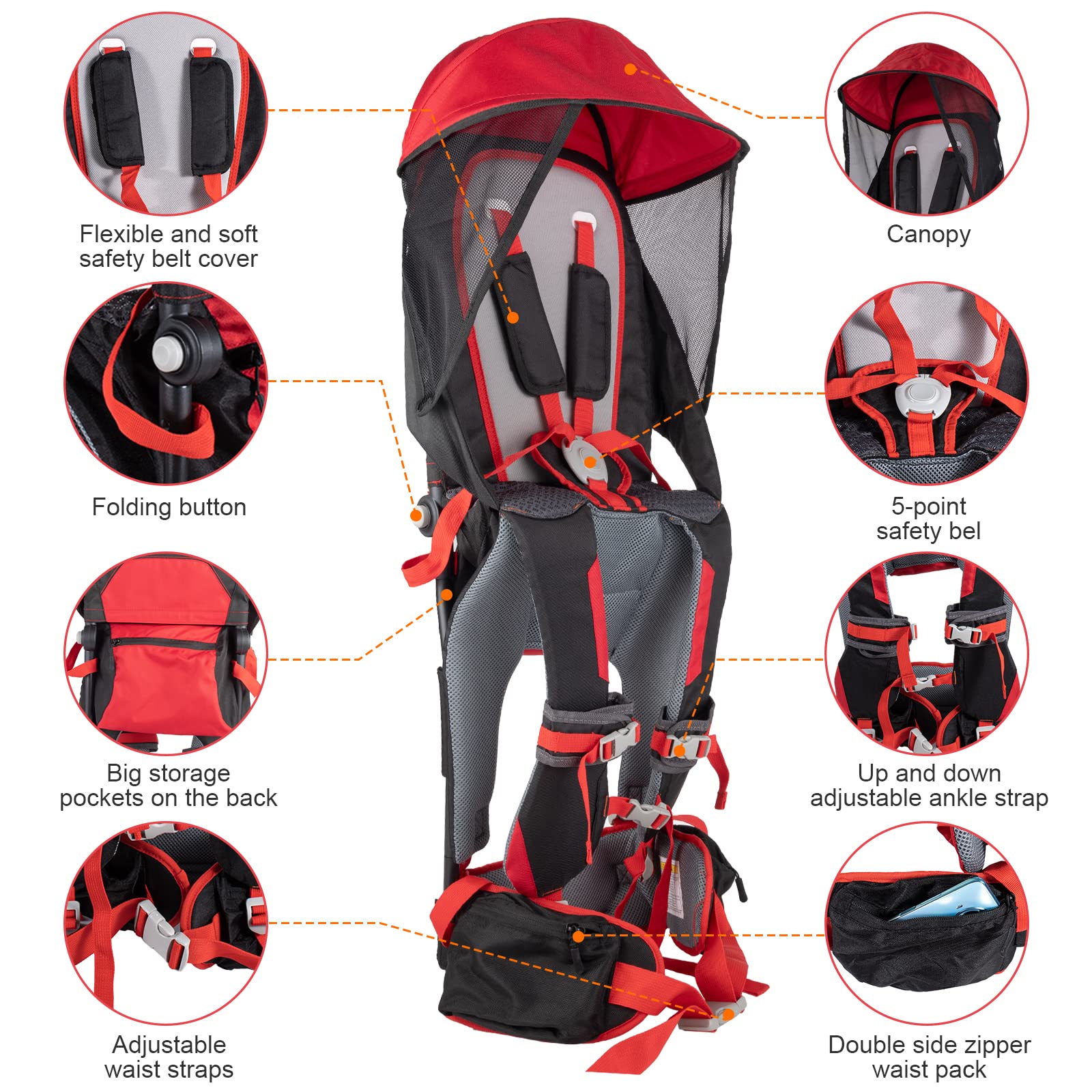 Kidpprod sunshade-equipped baby carrier protects the child during sunny strolls