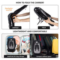 Kidpprod compact foldable carrier for easy travel and quick storage.