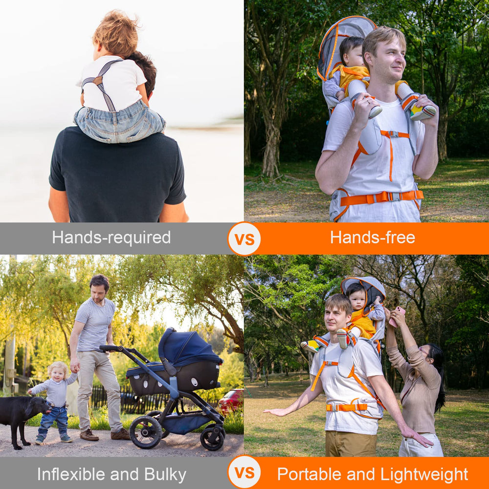 Kidpprod ergonomic seat keeps child securely seated on trails.