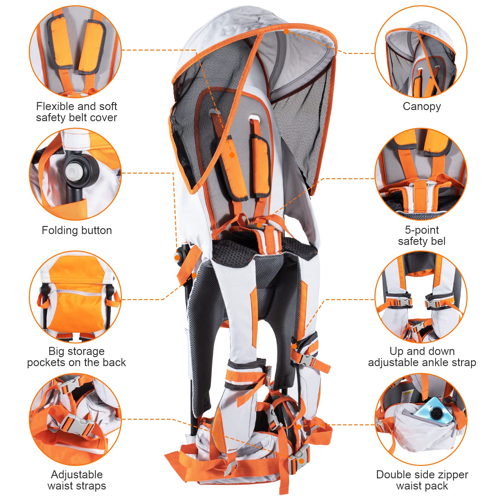 Kidpprod toddler backpack sun shade for elevated visibility on outdoor adventures.