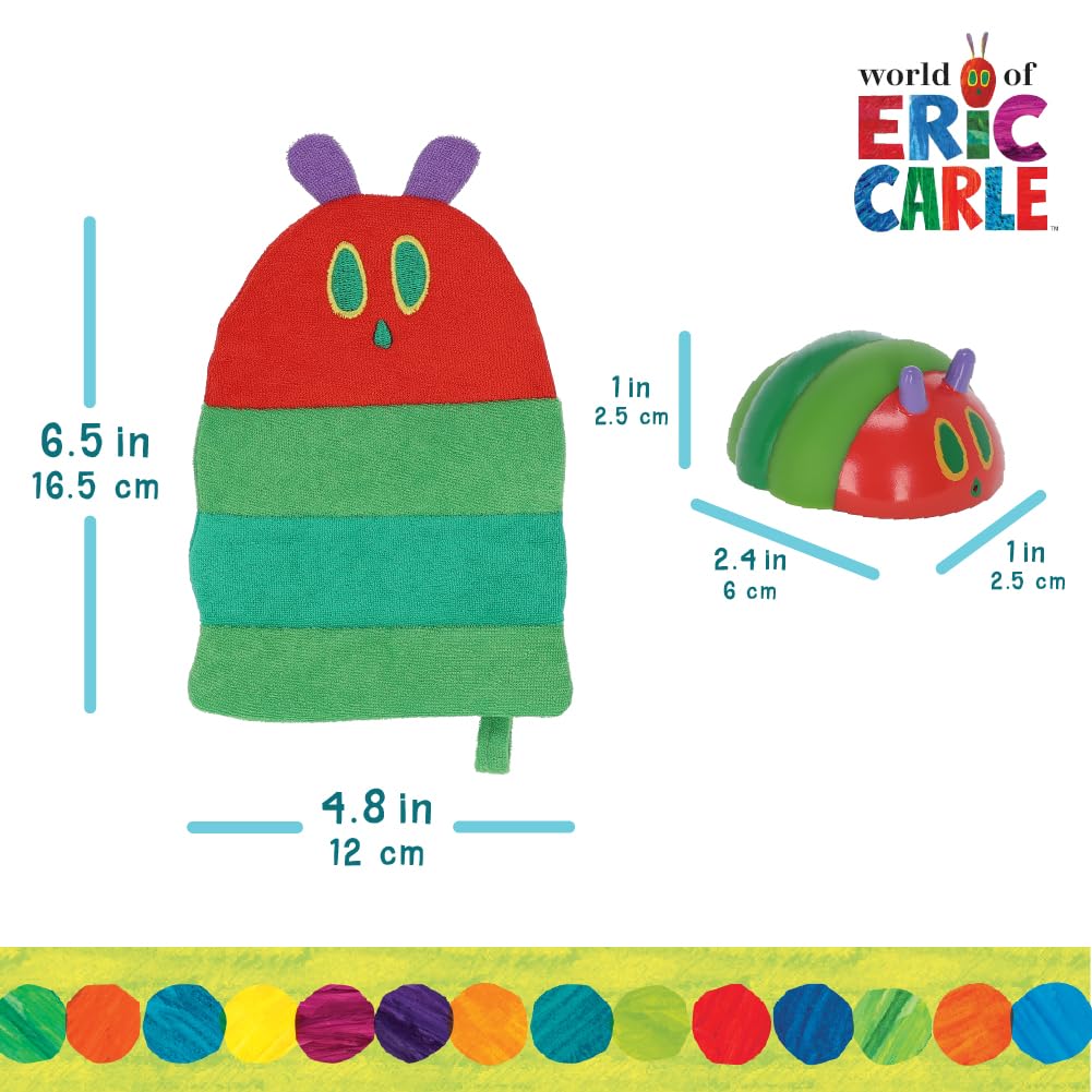 Kids Preferred Eric Carle puppet friendly mitt design encourages pretend play during bath