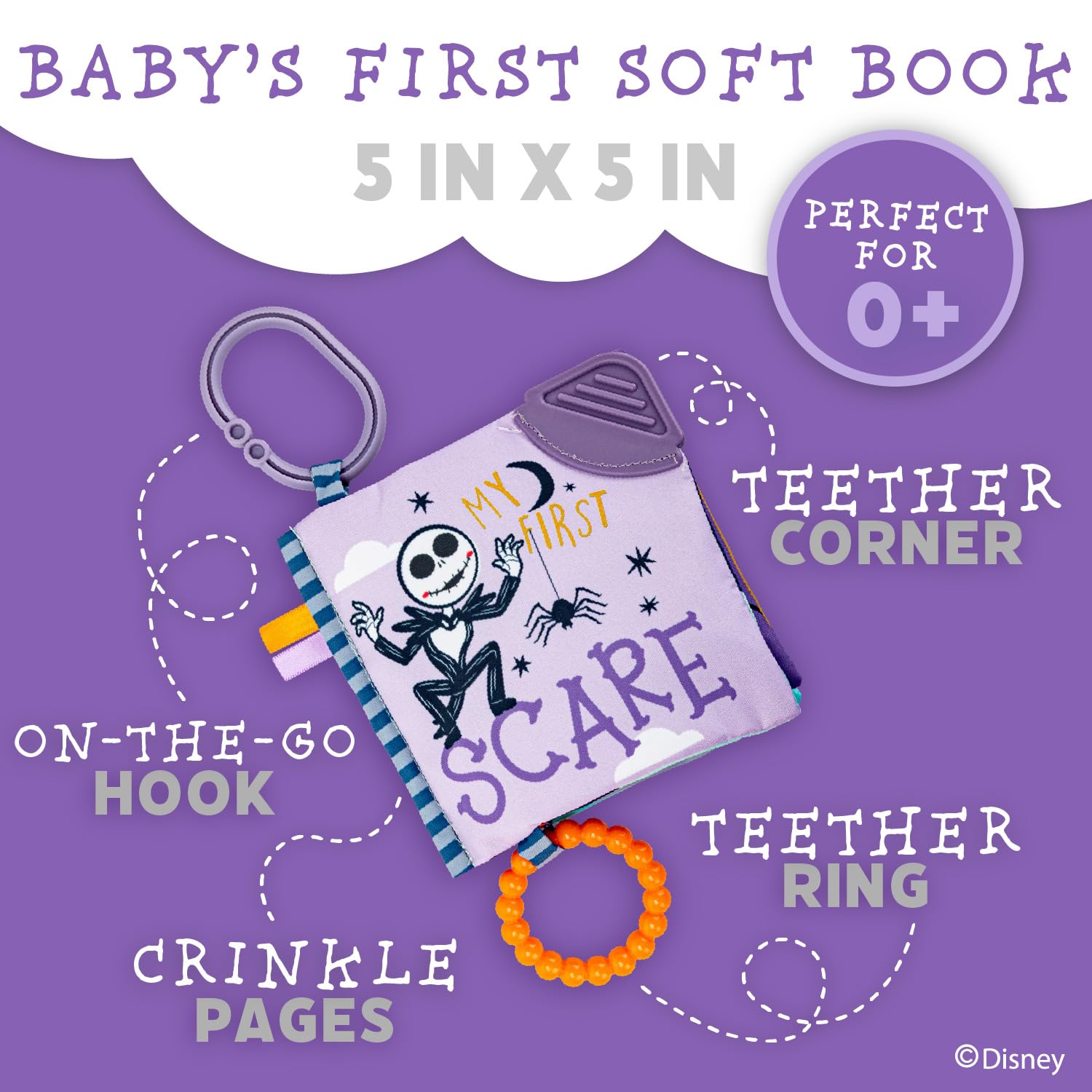 Kids Preferred Nightmare Before Christmas on-the-go clip keeps the book within reach.