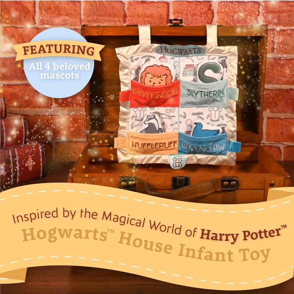 Kids Preferred Hogwarts house plush mascots invite tactile exploration for infants.