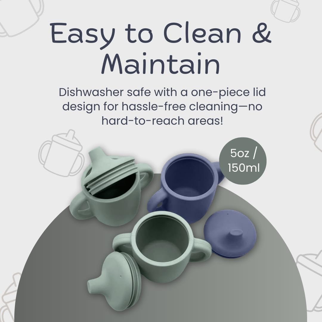 KIDSco dishwasher-safe silicone sippy cups for easy cleaning