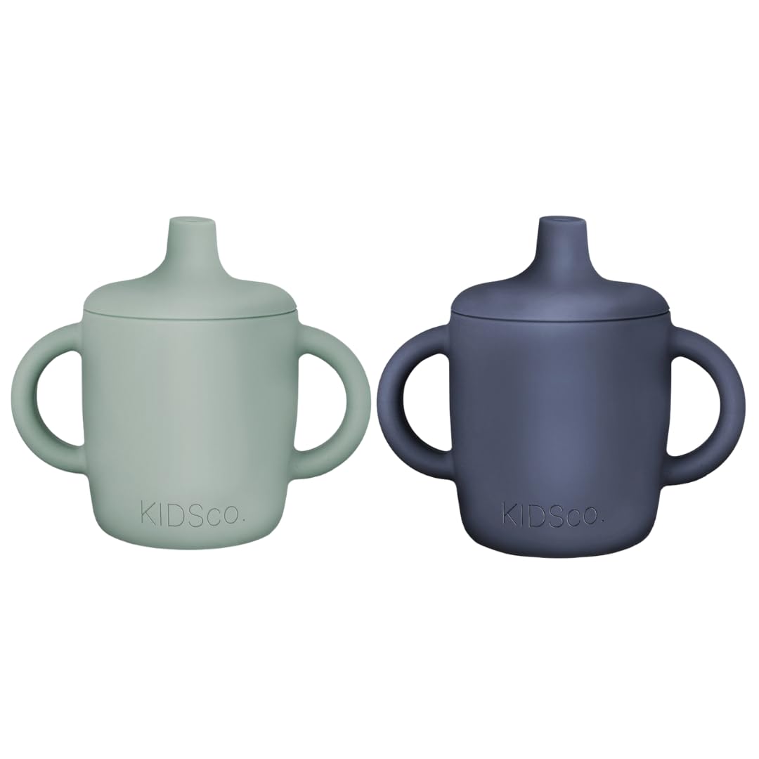 KIDSco silicone sippy cups with soft spout for beginner sippers