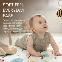 Kidsco bamboo rayon sleep sack checkered fabric feels ultra soft against sensitive skin.