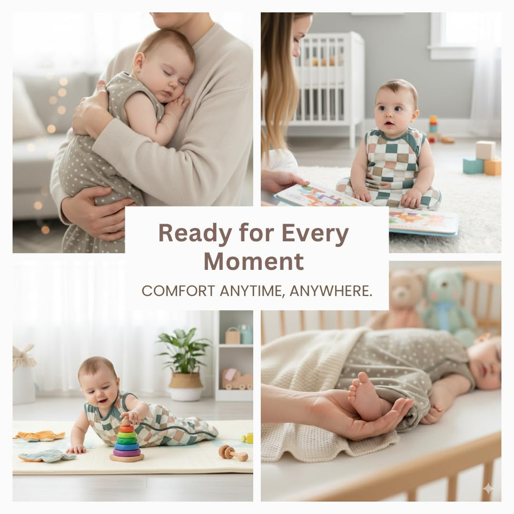 Kidsco checkered sleep sack promotes easy diaper changes with a convenient 2-way zipper.