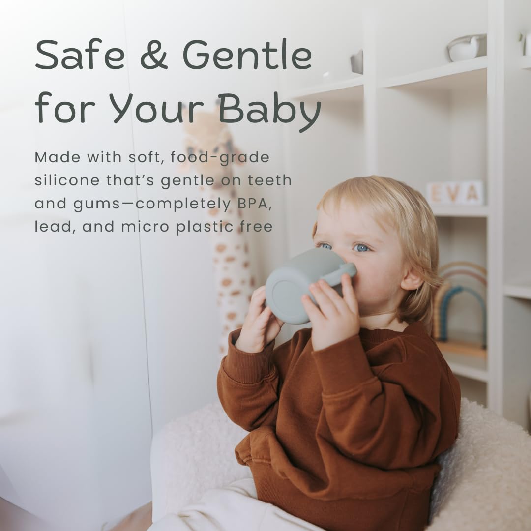KIDSco unbreakable silicone cups resist drops for curious little ones.