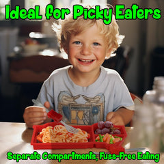KidsFunwares colorful dinnerware set adds visual appeal for engaging mealtimes.