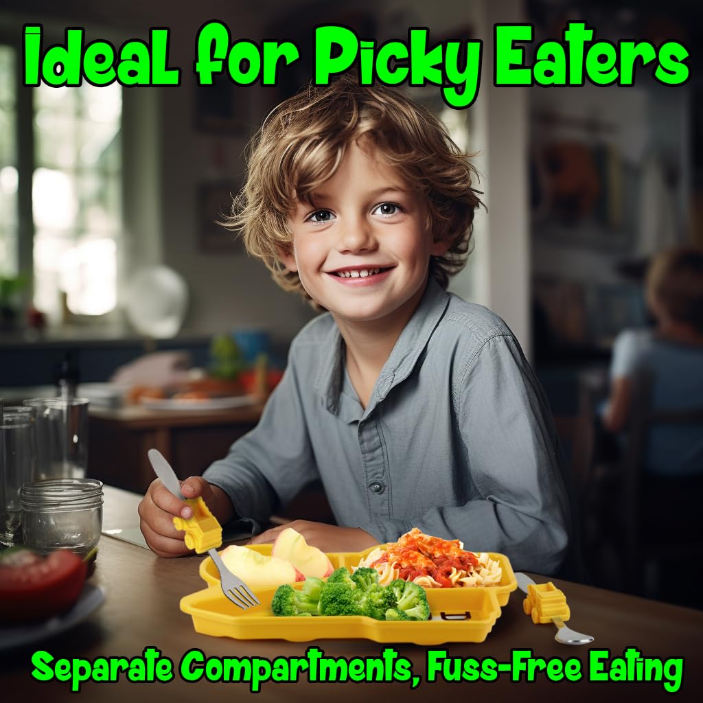 KidsFunwares kids utensils fork spoon attached to handles for fun dining