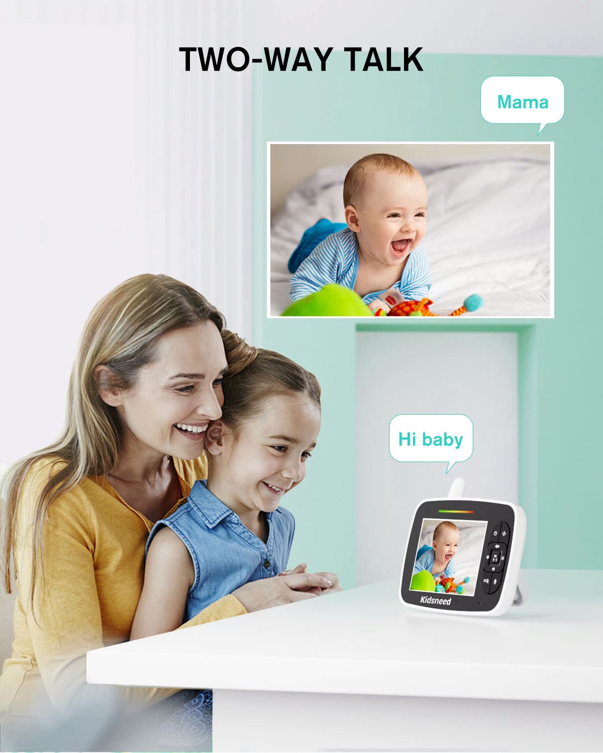 Kidsneed two-way talk and lullabies to soothe baby from another room