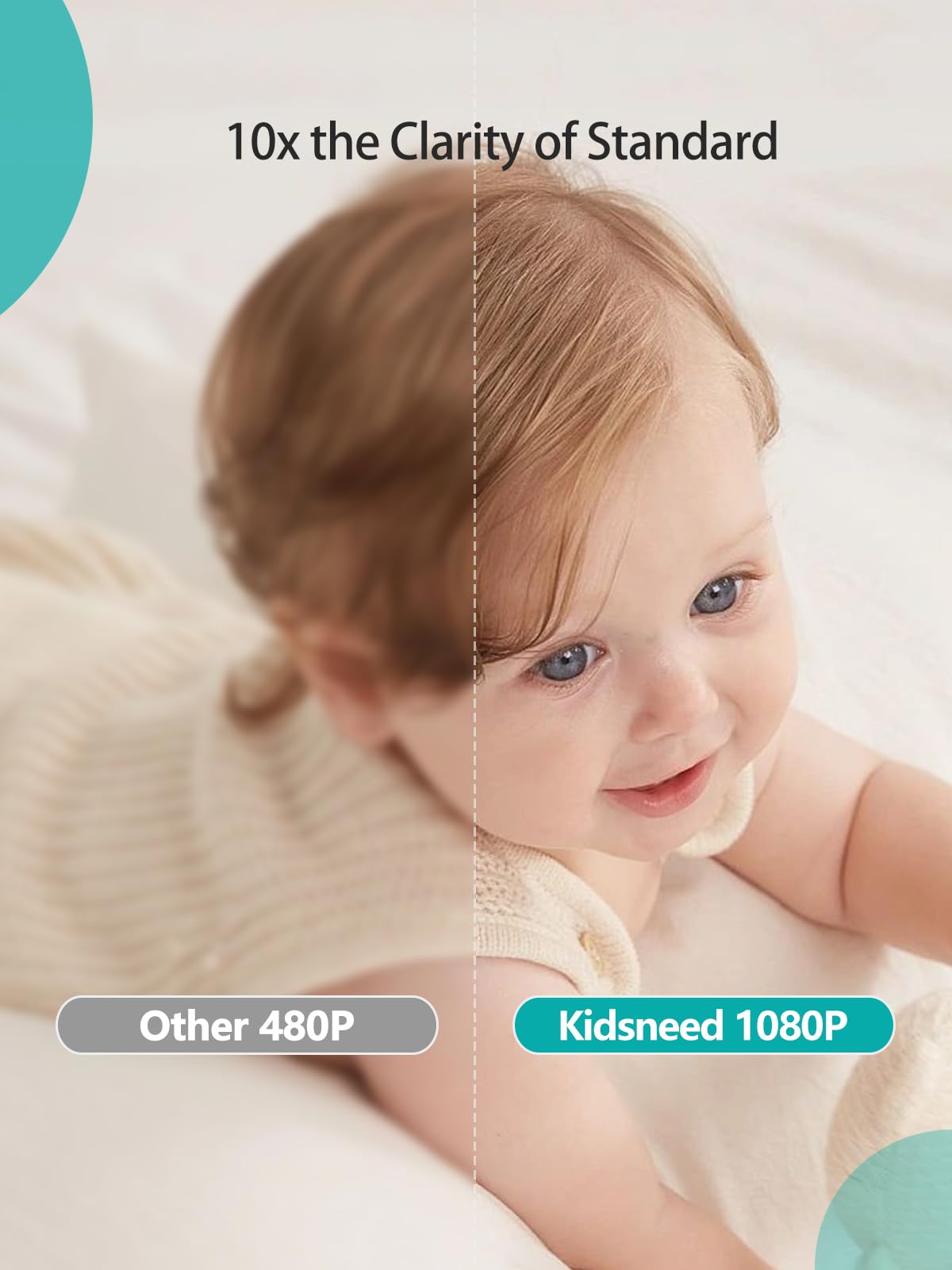 Kidsneed night vision reveals greyscale infrared view at night.