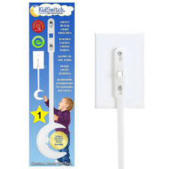 Kidswitch light switch extender glows in the dark for safer nighttime use.