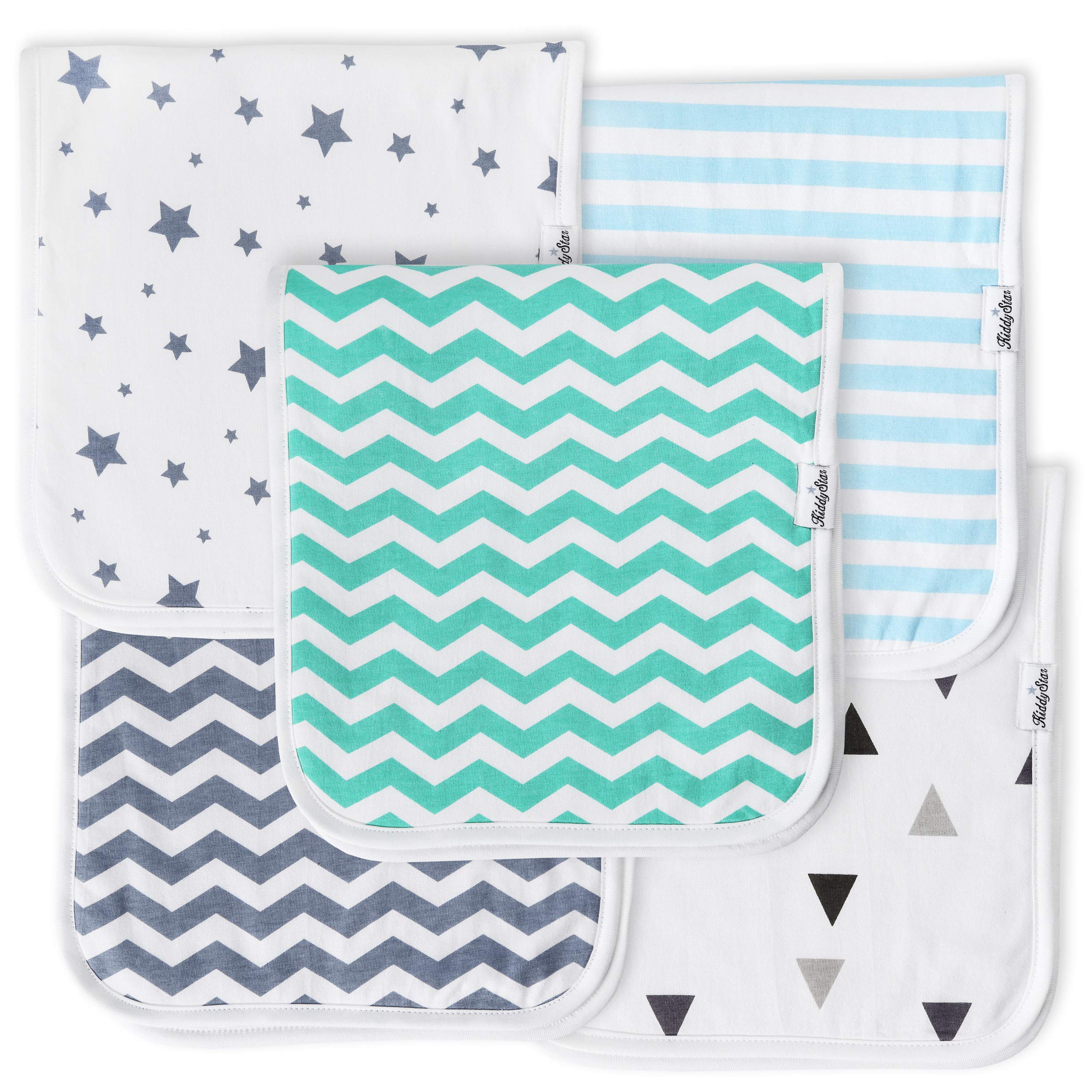 KiddyStar organic cotton burp cloth close-up showing soft fabric for baby skin