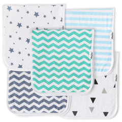 KiddyStar organic cotton burp cloth close-up showing soft fabric for baby skin