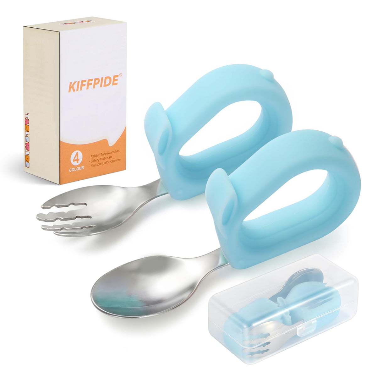 KIFFRIDE toddler utensils box for compact storage and on-the-go meals.