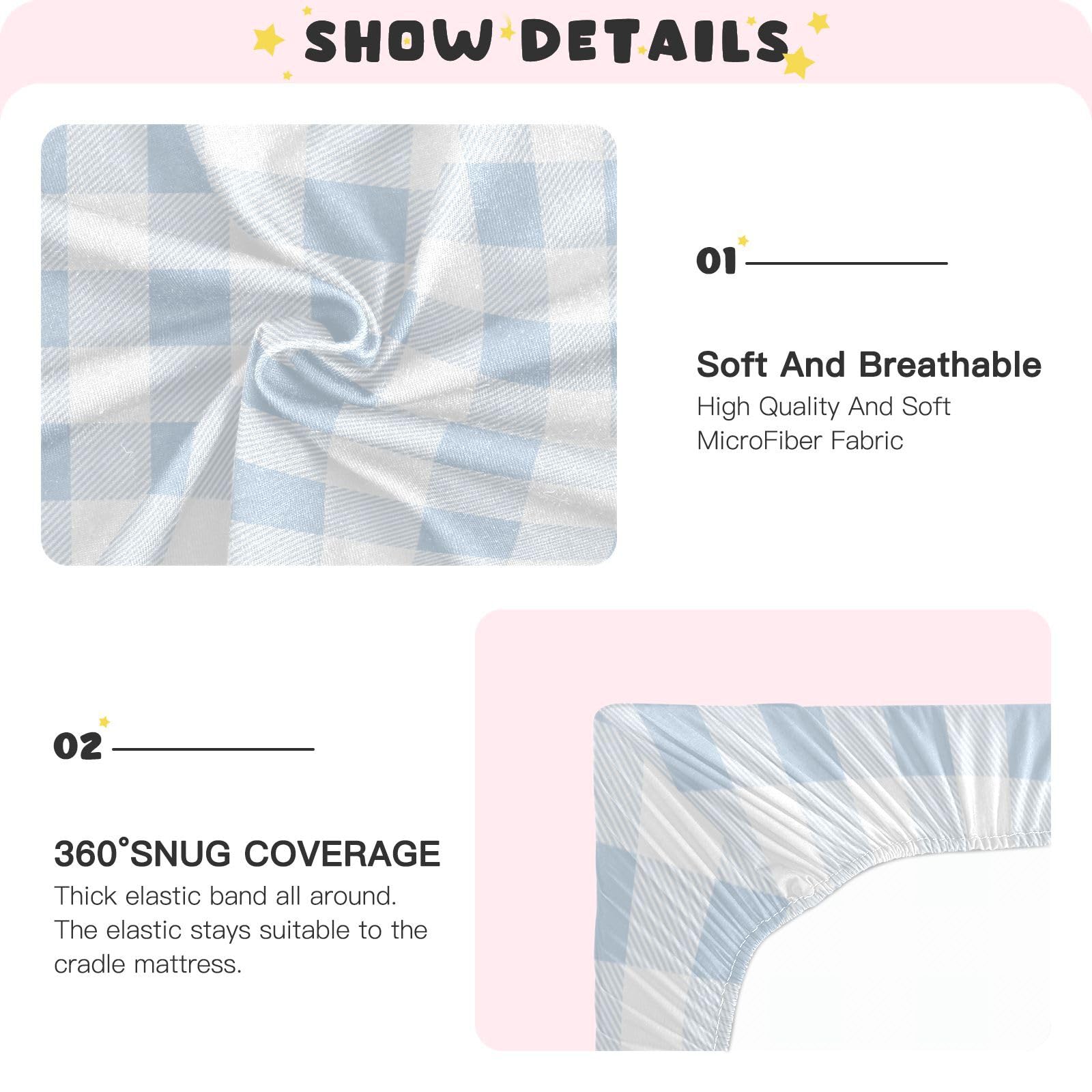 Kigai crib sheet rolled for storage, highlighting easy care.