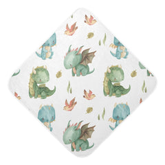 Kigai Dragon hooded towel front view shows soft cotton for baby bath time