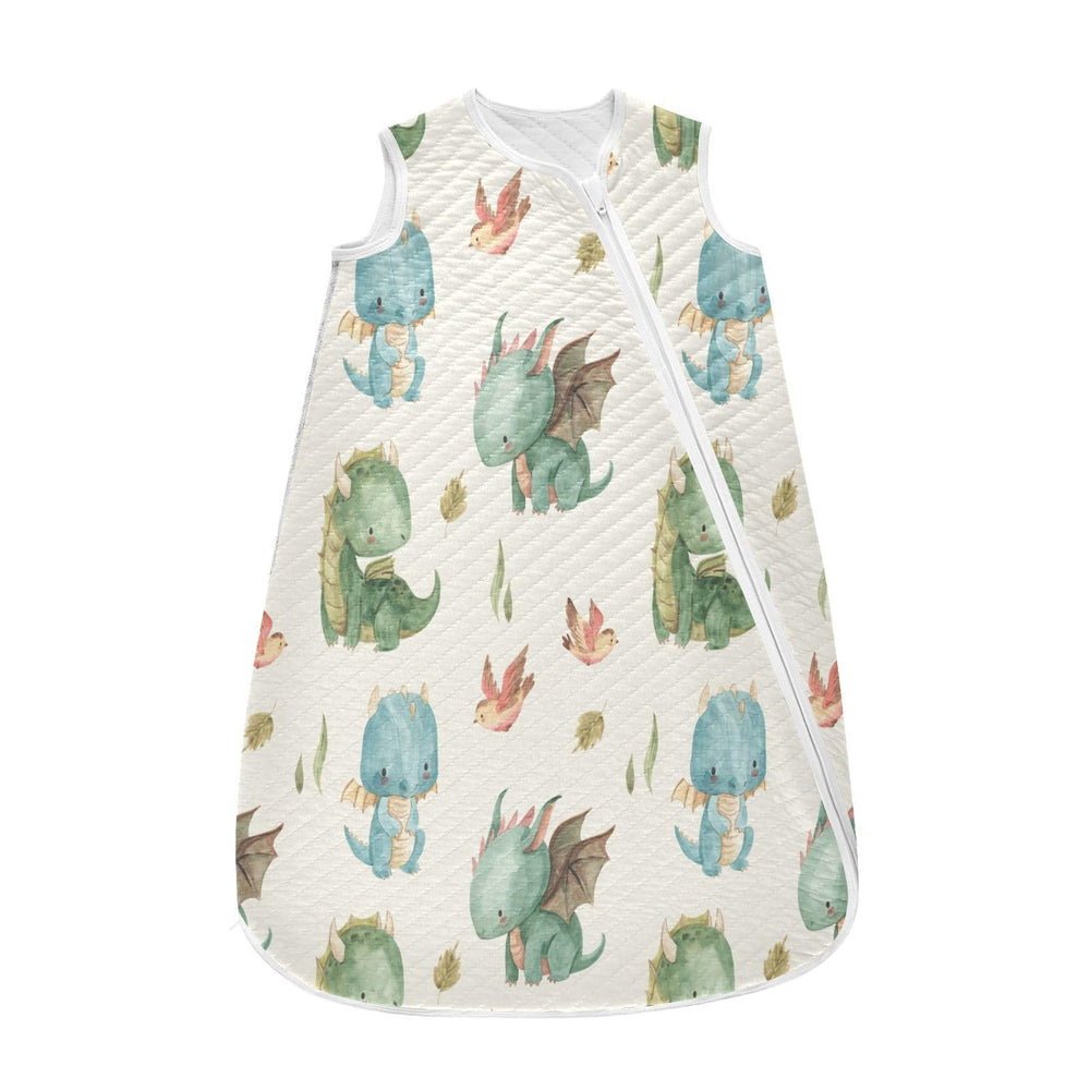 Kigai dragon sleep sack front view in soft cotton, cozy for naps