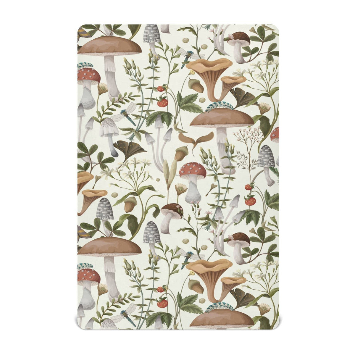 Kigai Mushrooms and Berries sheet texture offers soft breathable comfort for babies.