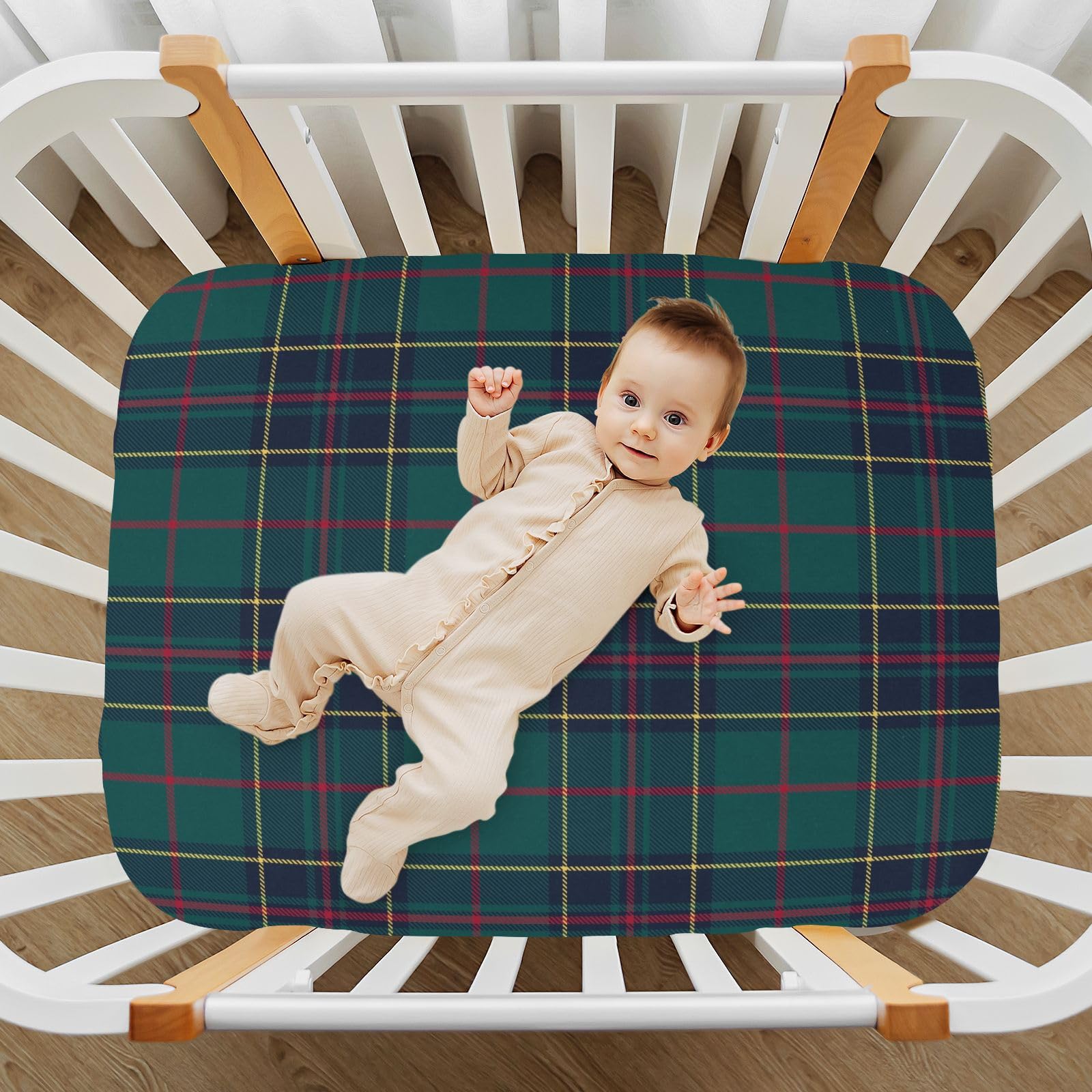 Kigai crib sheet used as a car seat cover for travel convenience