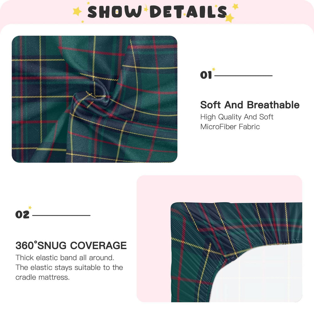 Kigai plaid crib sheet enhances nursery decor with cozy vibe
