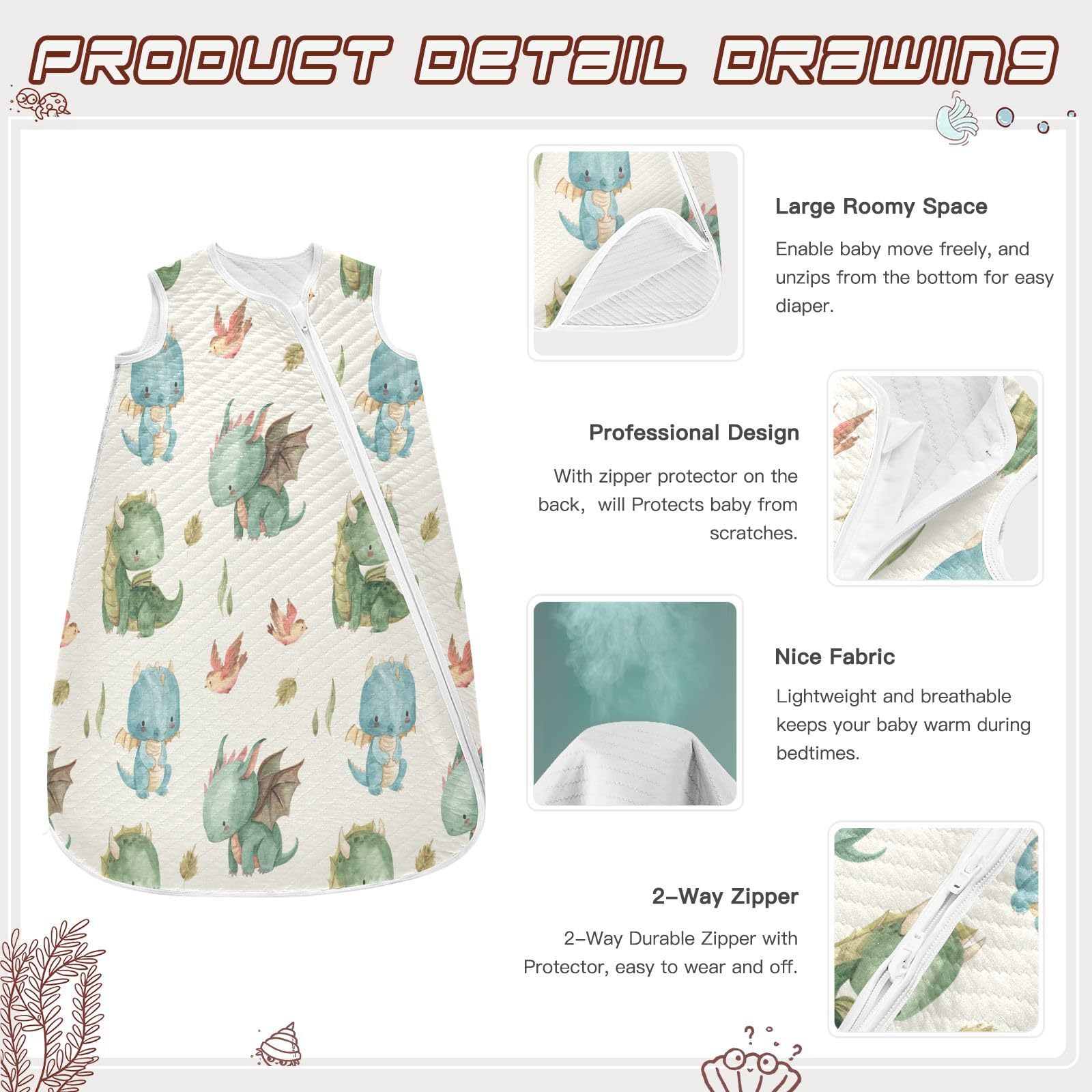 Kigai sleep sack loose-fit sleeveless design allows movement
