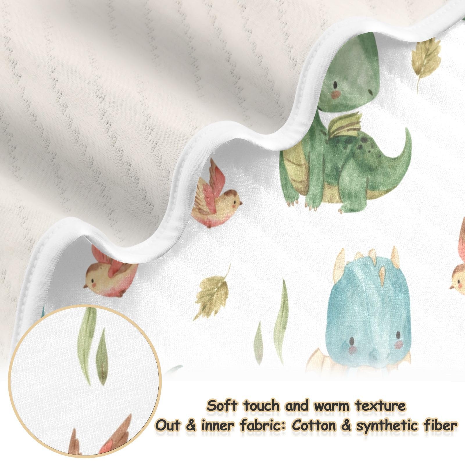 Kigai soft cozy baby blanket with dragon design provides warm comfort.