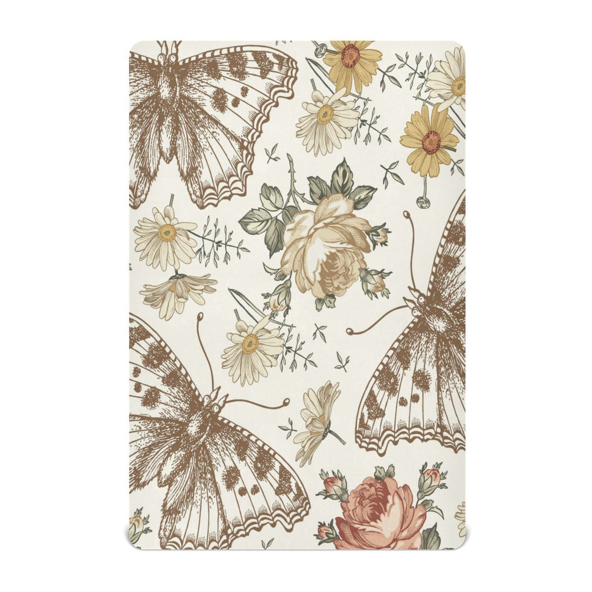 Kigai Vintage Butterfly crib sheet close-up knit for soft, breathable comfort.