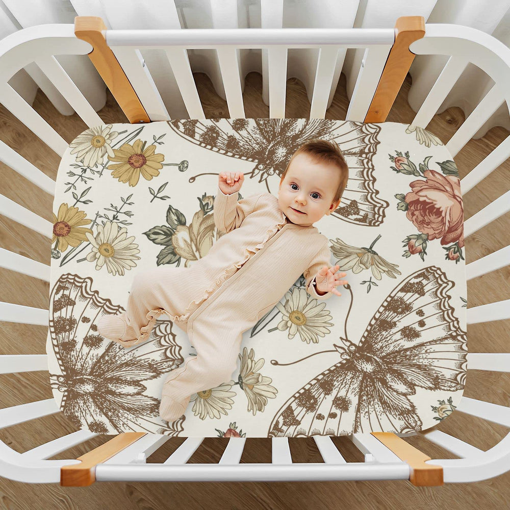 Kigai Vintage Butterfly crib sheet easy-care design stays bright after washing.