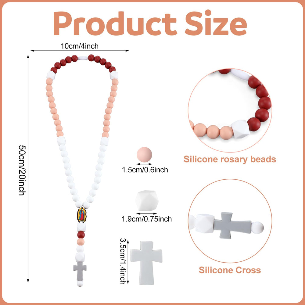 Kigeli silicone rosary beads close-up, soft to the touch and skin-friendly