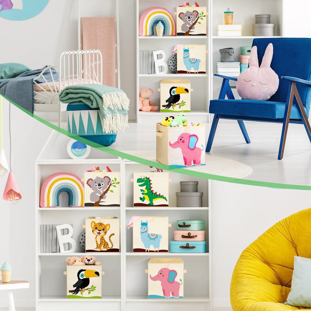Kigley animal design cubes add color and fun to kids' spaces.