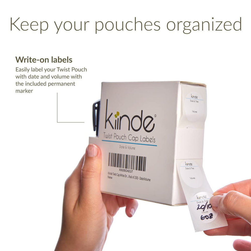 Kiinde label dispenser and marker holder simplifies label access during pumping.