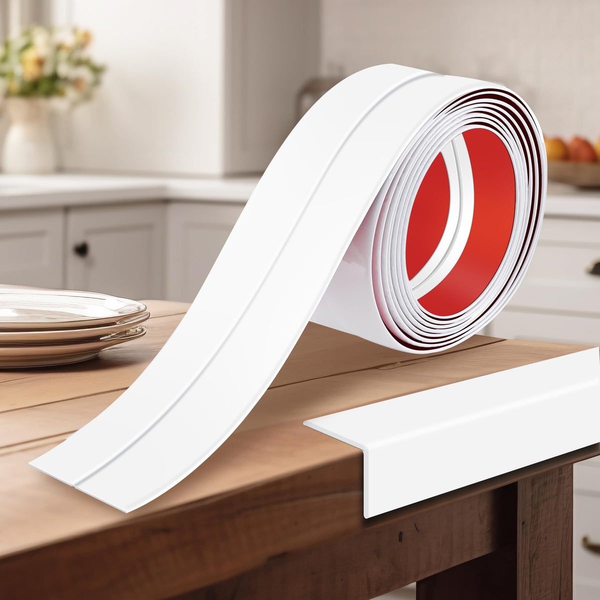 Kikerike corner protector 2.4in x 10ft White rolls securely guard wall corners.