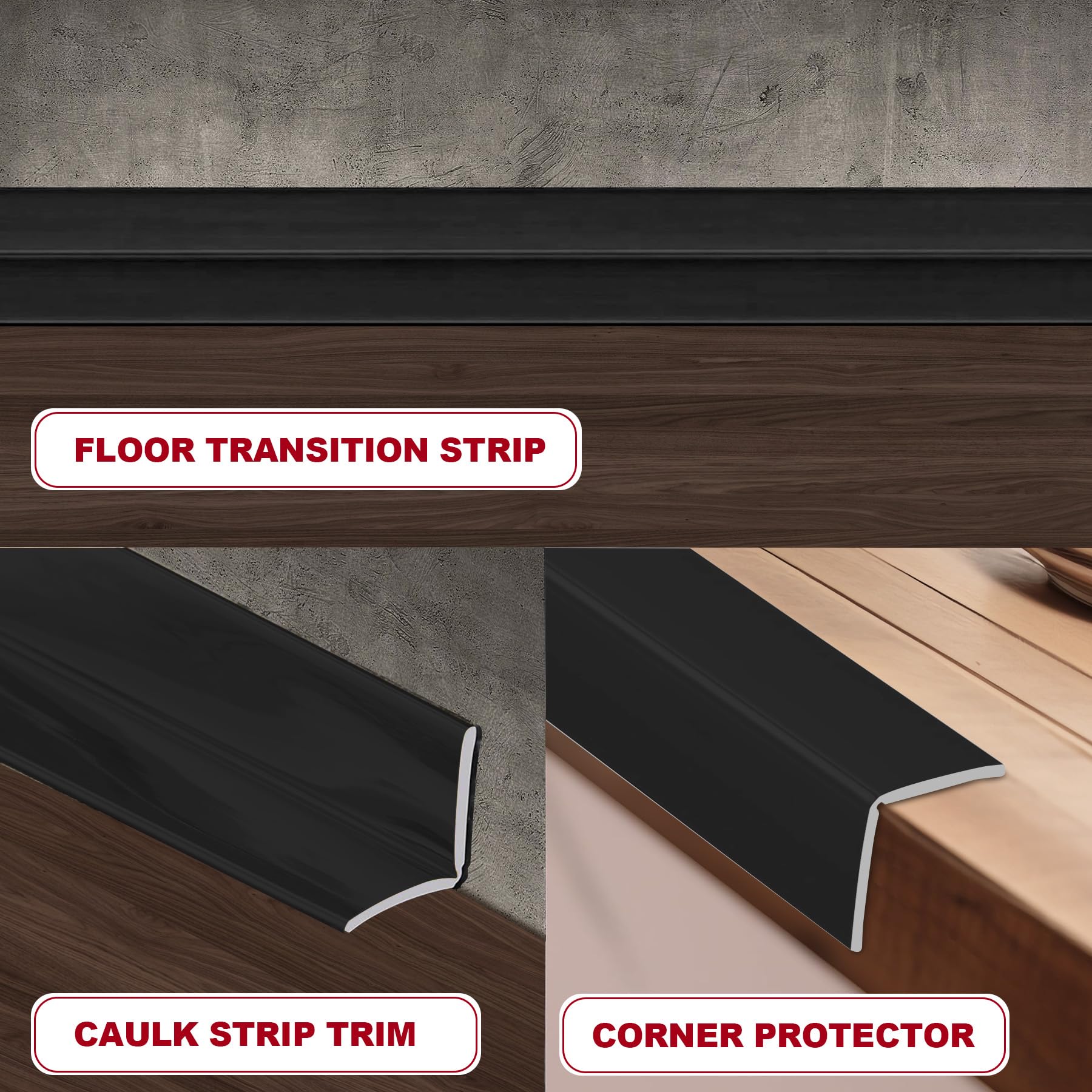 Kikerike black corner guard used on furniture edges helps prevent scratches.