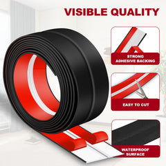 Kikerike black corner protector on a wall corner demonstrates durable, water-resistant edge protection.