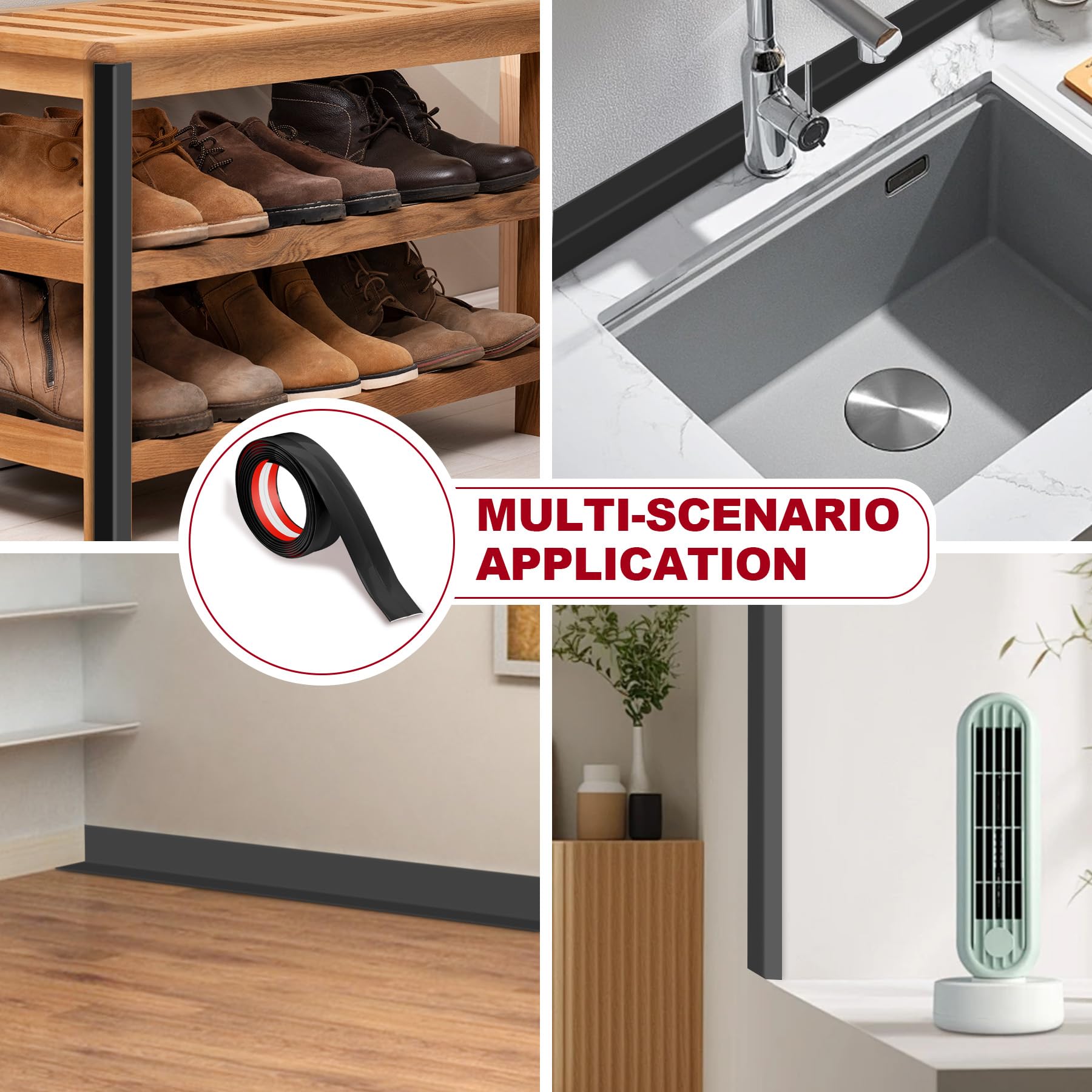 Water-resistant Kikerike molding endures spills while keeping edges protected.