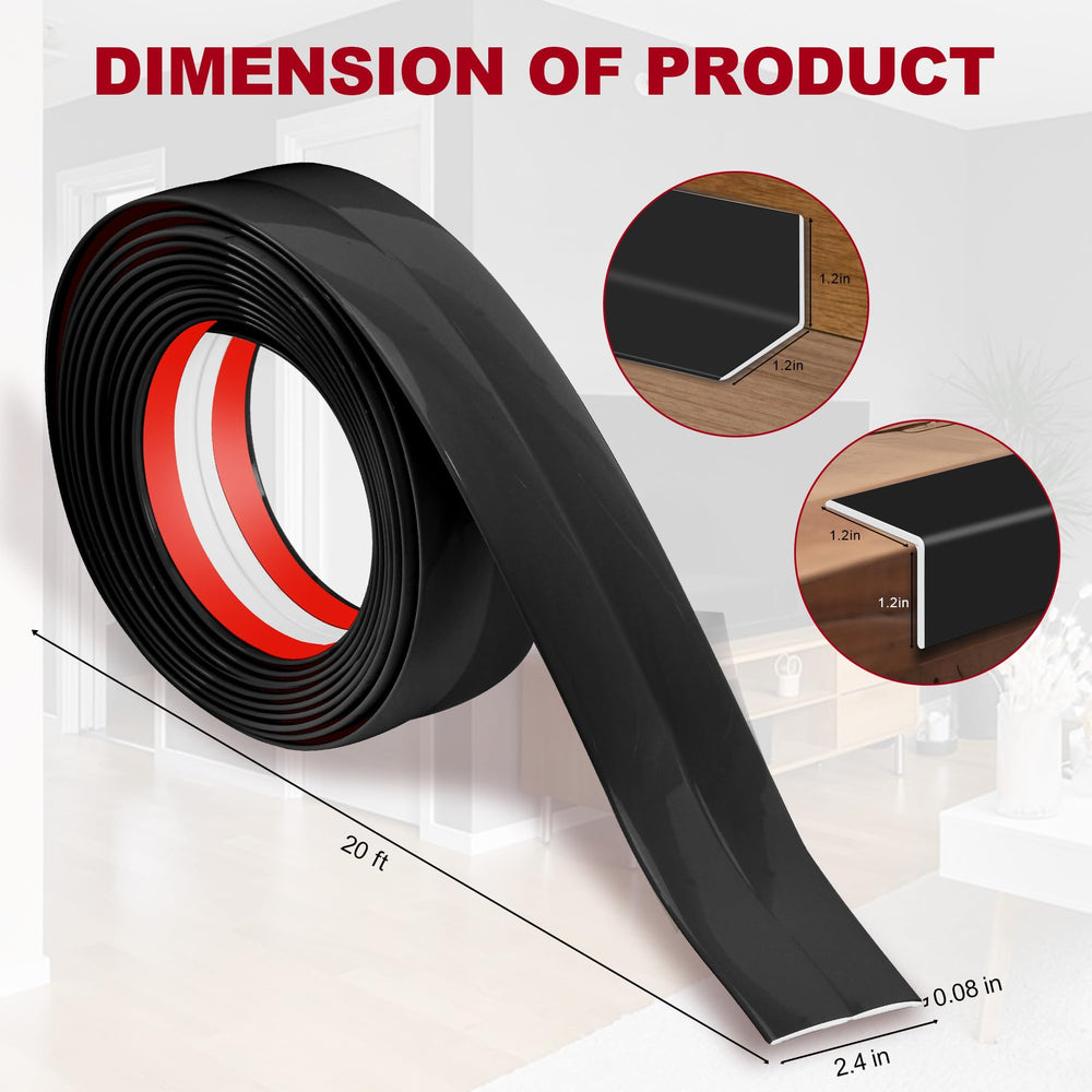 Black edge guard protects furniture corners with durable edge protection.