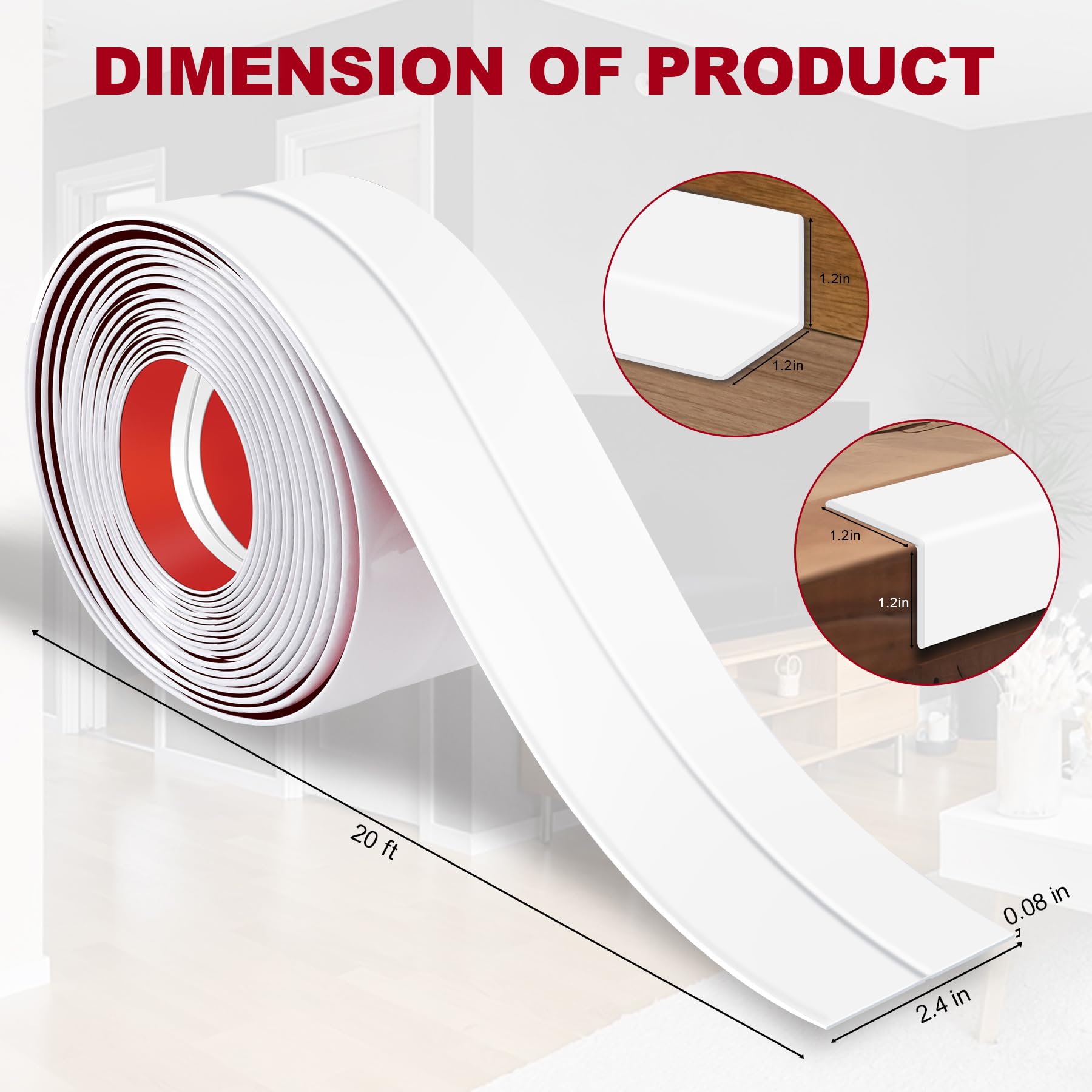 Kikerike white corner protector adhesive-back highlights tool-free installation