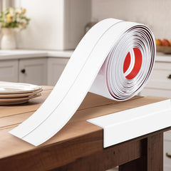 Kikerike white corner protector close-up showing slim edge guard protects edges