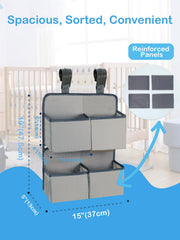 KIKJOK-4-deep-pockets-organizer maximizes nursery storage for diapers and wipes.