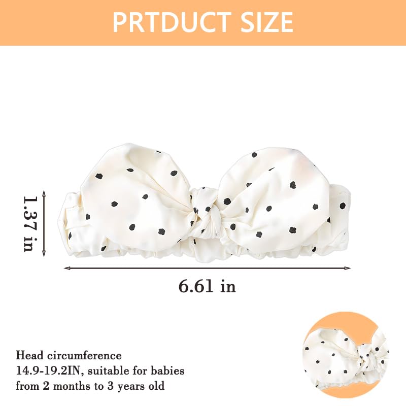 Kilener polka-dot headband with bow adds charming detail.