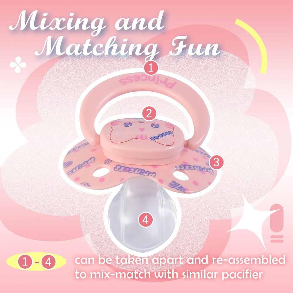 kiligspace pink kitten print pacifier coordinates with themed outfits