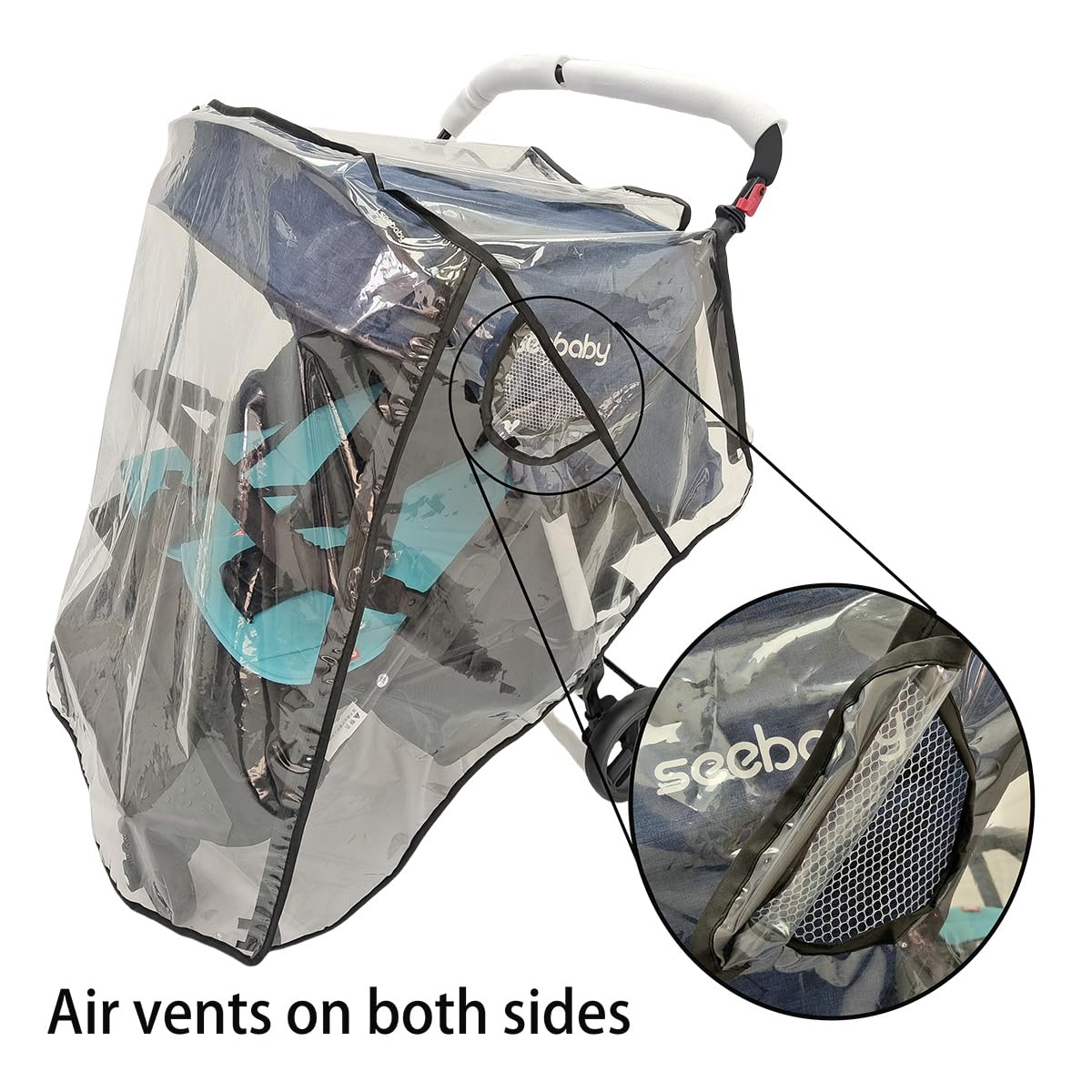 KIMILEAY double stroller cover with quick access window design